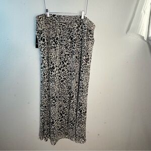 New i.n. studio woman 2x skirt animal print leopard flowy slip skirt NWT